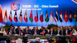 KUALA LUMPUR, MALAYSIA - MAY 27: Chinese Premier, Li Qiang gives his opening remarks during the ASEAN-GCC-China Summit at the Kuala Lumpur Convention Centre in Malaysia on 27 May, 2025. Syaiful Redzuan / Anadolu (Photo by Syaiful Redzuan / ANADOLU / Anadolu via AFP)